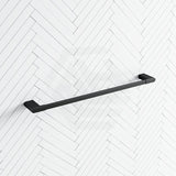 Quavo 600/800Mm Square Matt Black Single Towel Rail Brass Wall Mounted Rails