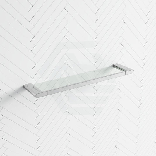 Quavo Chrome Single Glass Shelf Storage Brass Wall Mounted Back To Bathroom Shelves