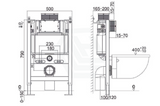 R&t Framed Low Level In-Wall Cistern For Wall Hung Toilet Pan Top Or Front Flush Button Available