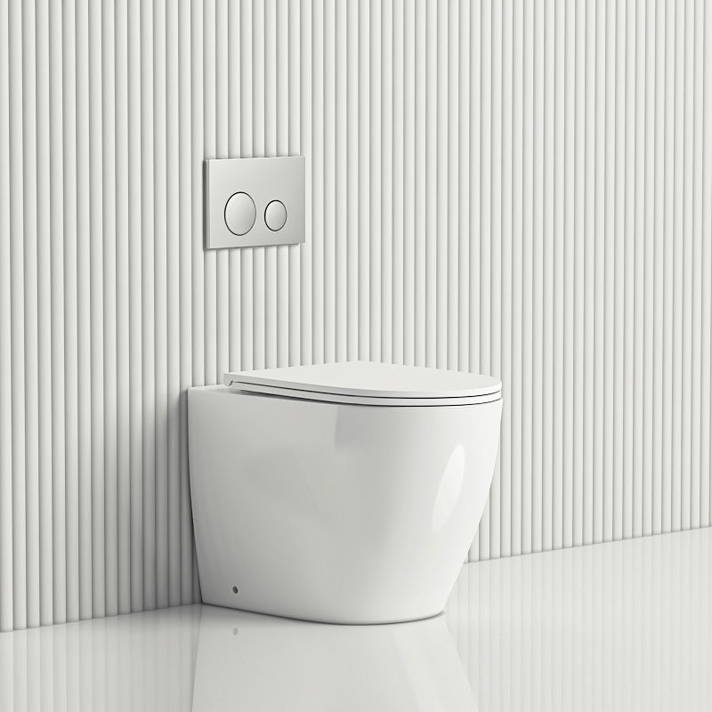 R&T Frameless Inwall Concealed Cistern With Rimless Wall Faced Toilet Pan Push Button Vortex