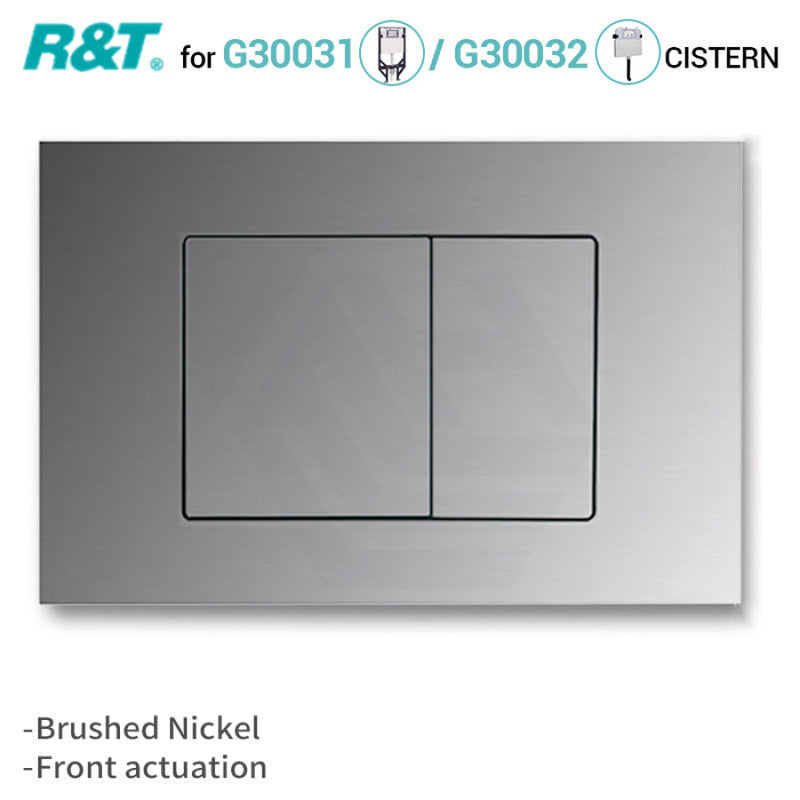 R&T Toilet Button For Inwall Concealed Cistern Square Brushed Nickel