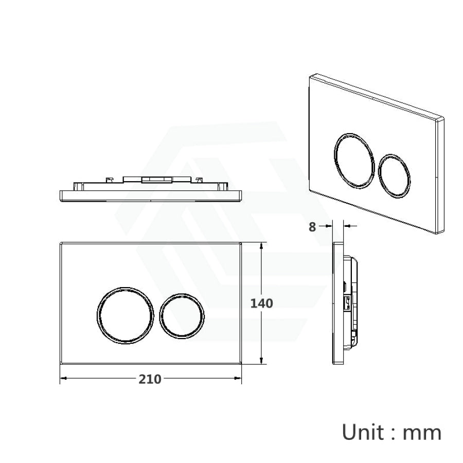 R&t Toilet Button For In-Wall Concealed Cistern Chrome Surface G3005071