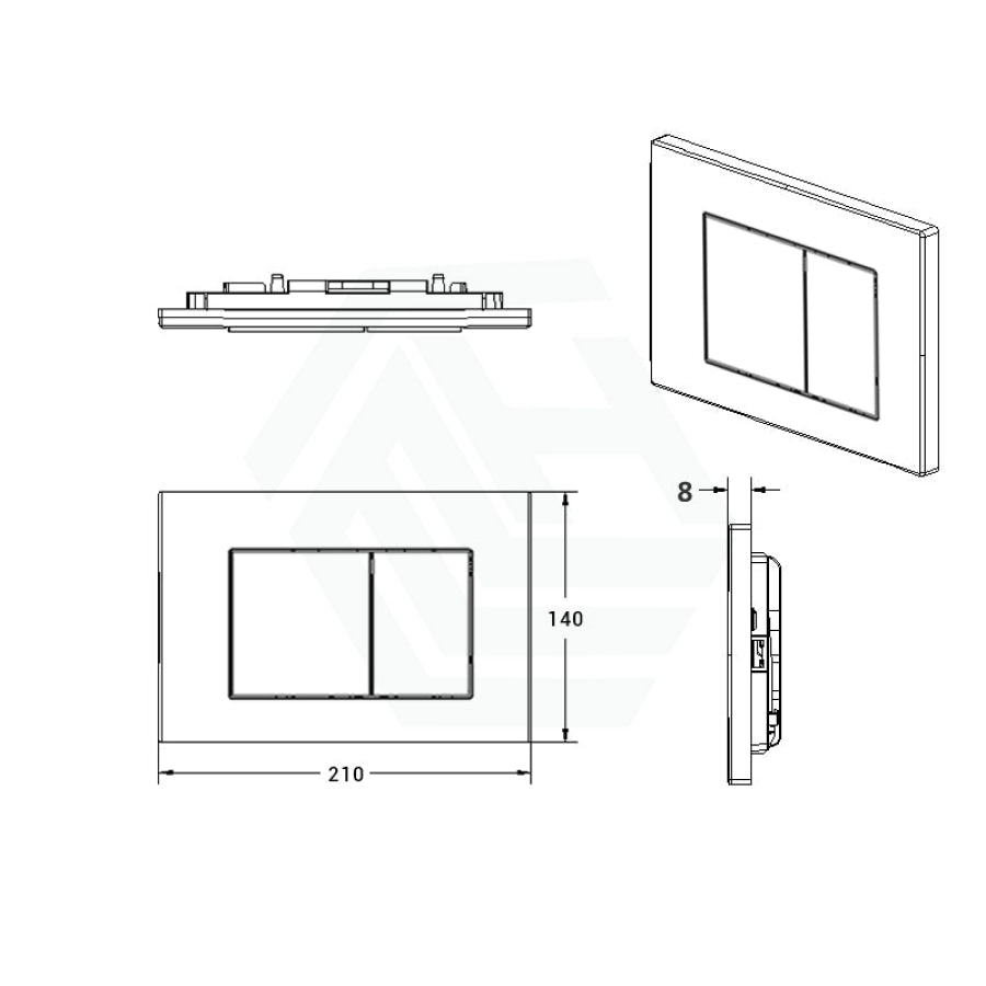 R&t Toilet Button For In-Wall Concealed Cistern Gloss White Surface G3005008W