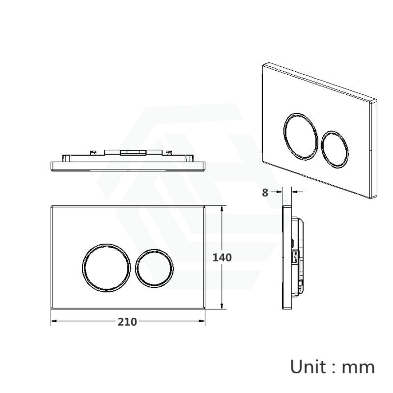 R&t Toilet Button For In-Wall Concealed Cistern Gloss White Surface G3005071W