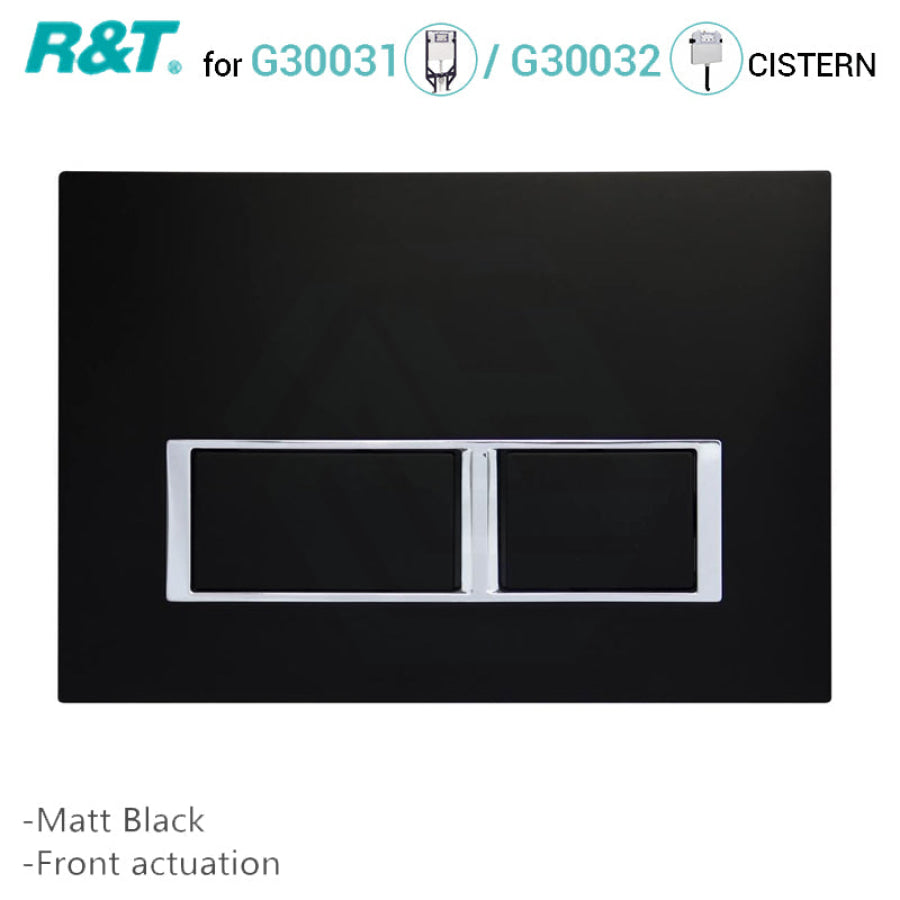 R&T Toilet Button For In-Wall Concealed Cistern Matt Black Surface G3004112B Toilets Push Buttons