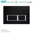 R&T Toilet Button For In-Wall Concealed Cistern Matt Black Surface G3004112B Toilets Push Buttons