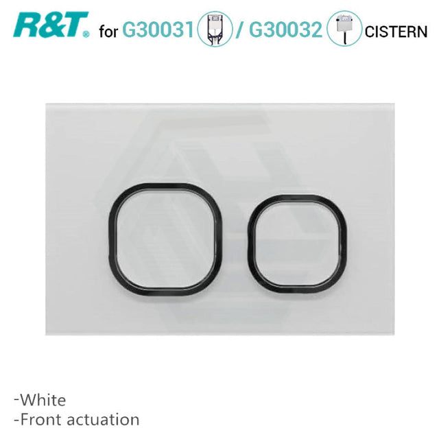 R&T Toilet Button For In-Wall Concealed Cistern White Surface Glass Plate G3100003 Toilets Push