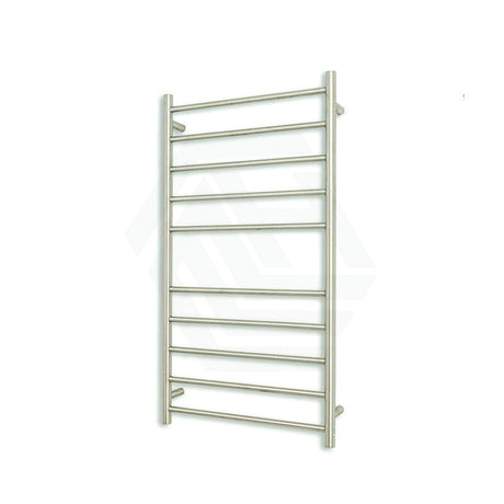 Radiant Brushed Satin Heated Round Ladder Towel Rail 600 X 1100Mm 10 Bars Rails