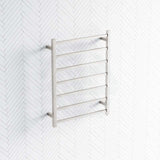 Radiant Brushed Satin Heated Square Ladder Towel Rail 600 X 800Mm 7 Bars Rails