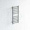 Radiant Matt Black Heated Round Ladder Towel Rail 430 X 1100Mm 10 Bars Rails