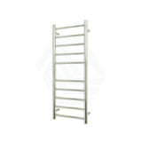 Radiant Mirror Polished Heated Round Ladder Towel Rail 430 X 1100Mm 10 Bars Bottom Left Rails