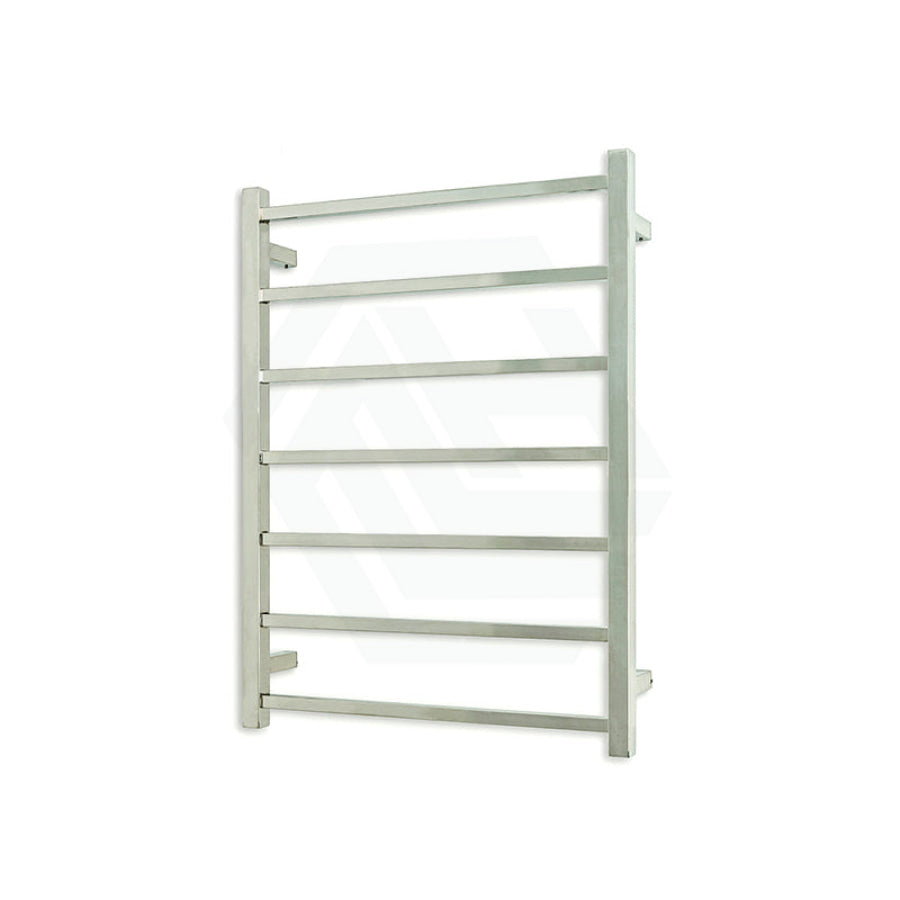 Radiant Mirror Polished Heated Square Ladder Towel Rail 600 X 800Mm 7 Bars Rails