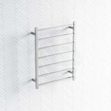 Radiant Mirror Polished Heated Square Ladder Towel Rail 600 X 800Mm 7 Bars Rails