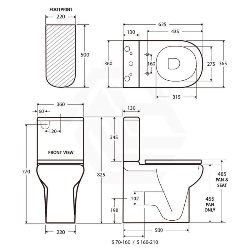 Rak Compact Back To Wall Toilet Suite P Trap Or S Grey Blue Seat Available Extra Height Pan Box Rim