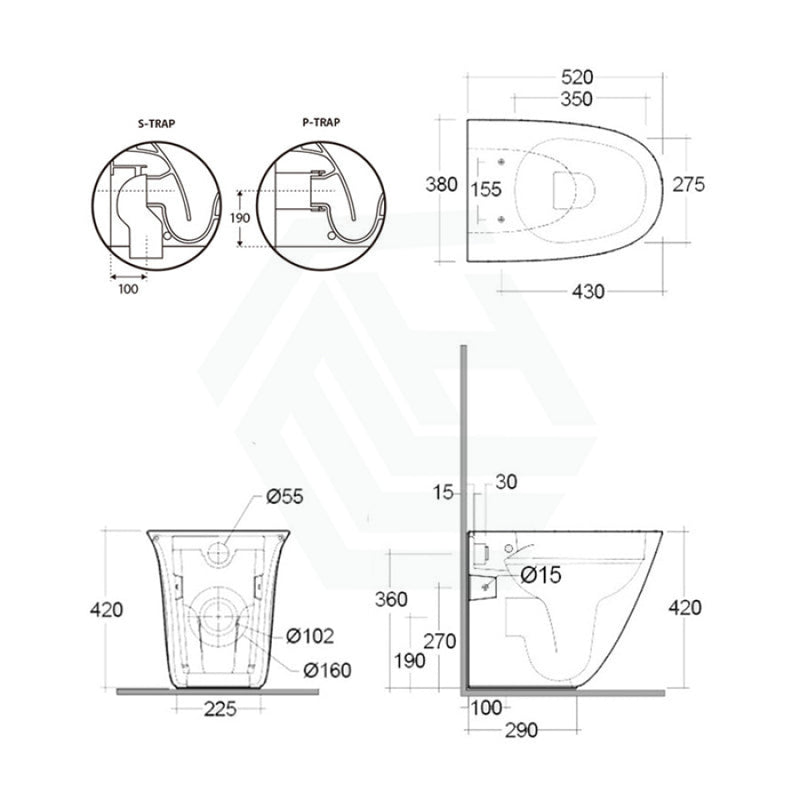 Rak Sensation Wall - Faced Toilet Pan Geberit / R&T Cistern Available Pans