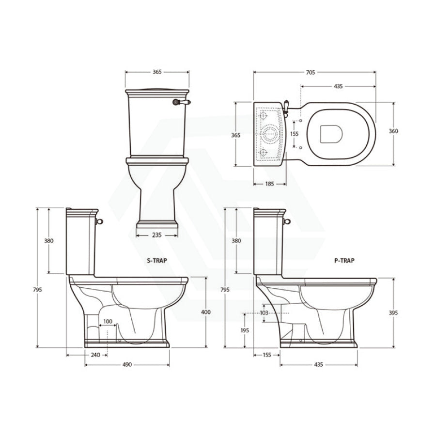 Rak Washington Front Lever Close - Coupled Toilet Suite Boxed Rim Pan P - Trap Or S - Trap