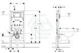 Zara Rimless Wall Hung Toilet Pan With Geberit Frameless Inwall Concealed Cistern Sigma8 Push