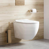 Raul Rimless Wall Hung Toilet Pan With Vortex Flushing Technology For Bathroom Wall-Hung