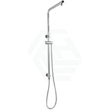 Right Angle Round Chrome Twin Shower Rail Top Water Inlet