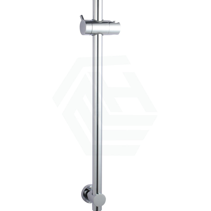 Right Angle Round Chrome Twin Shower Rail Top Water Inlet