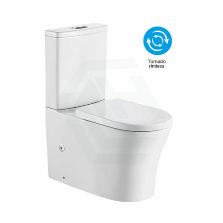 Rimless Plus Tornado Toilet Suite Back To Wall Supreme Flush Square Push Button