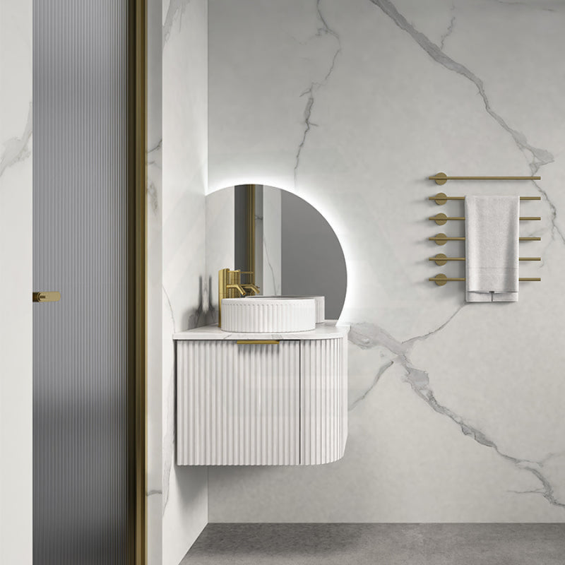 Rio 600/750/900/1200/1500Mm Bathroom Linear Surface Corner Vanity Wall Hung Plywood White With Stone