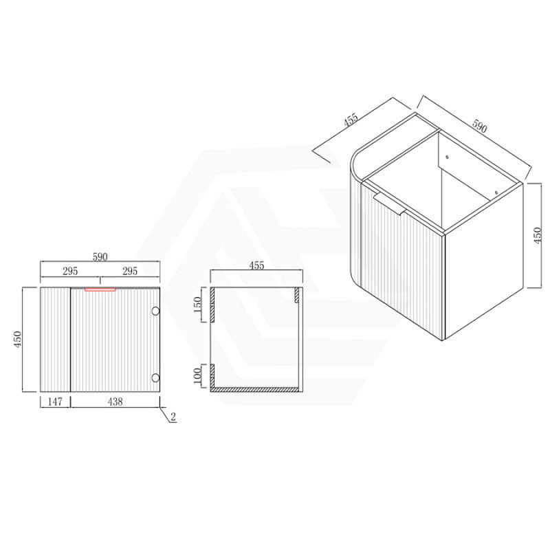 Rio 600/750/900/1200/1500Mm Bathroom Linear Surface Corner Vanity Wall Hung Plywood White With Stone