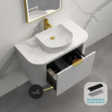 Rio 750/900/1200/1500Mm Bathroom Linear Surface Vanity Wall Hung Single/Double Drawer Plywood White