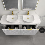 Rio 750/900/1200/1500Mm Bathroom Linear Surface Vanity Wall Hung Single/Double Drawer Plywood White