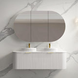 Rio 900/1200/1500Mm Bathroom Linear Surface Vanity Wall Hung Single/Double Drawer Plywood White