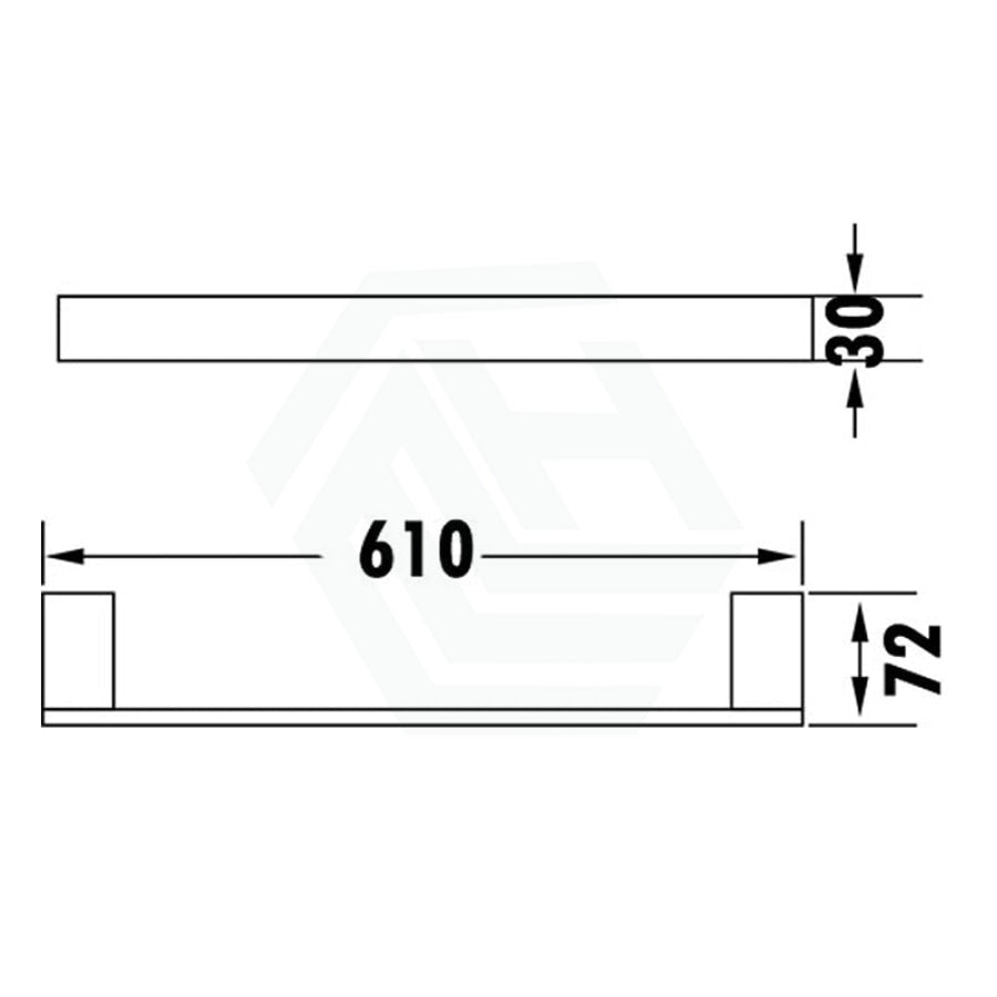 Rosa 610/810Mm Single Towel Rail Chrome 610Mm Rails