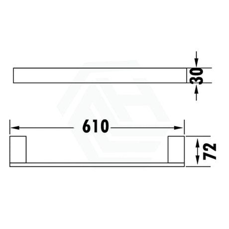 Rosa 610/810Mm Single Towel Rail Chrome 610Mm Rails