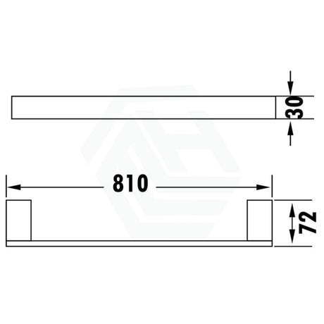 Rosa 610/810Mm Single Towel Rail Chrome 810Mm Rails