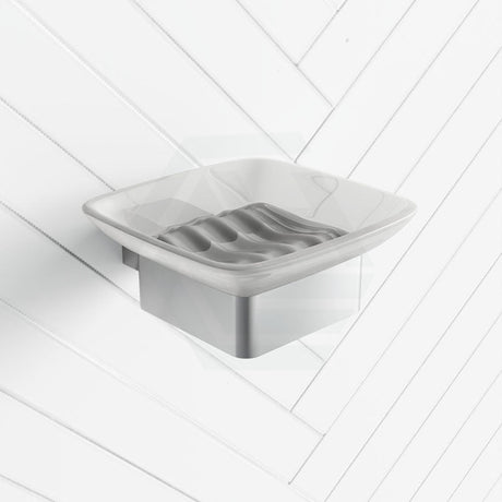 Rosa Chrome Glass Soap Dish Stainless Steel Holders