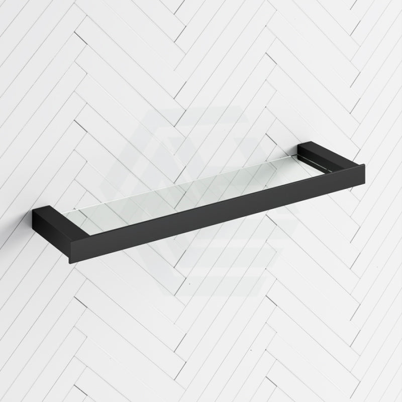 Rosa Matt Black Glass Shelf Stainless Steel 304 Back To Wall Bathroom Shelves