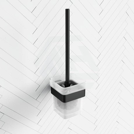 Rosa Matt Black Toilet Brush With Holder Wall Mounted Brushes & Holders