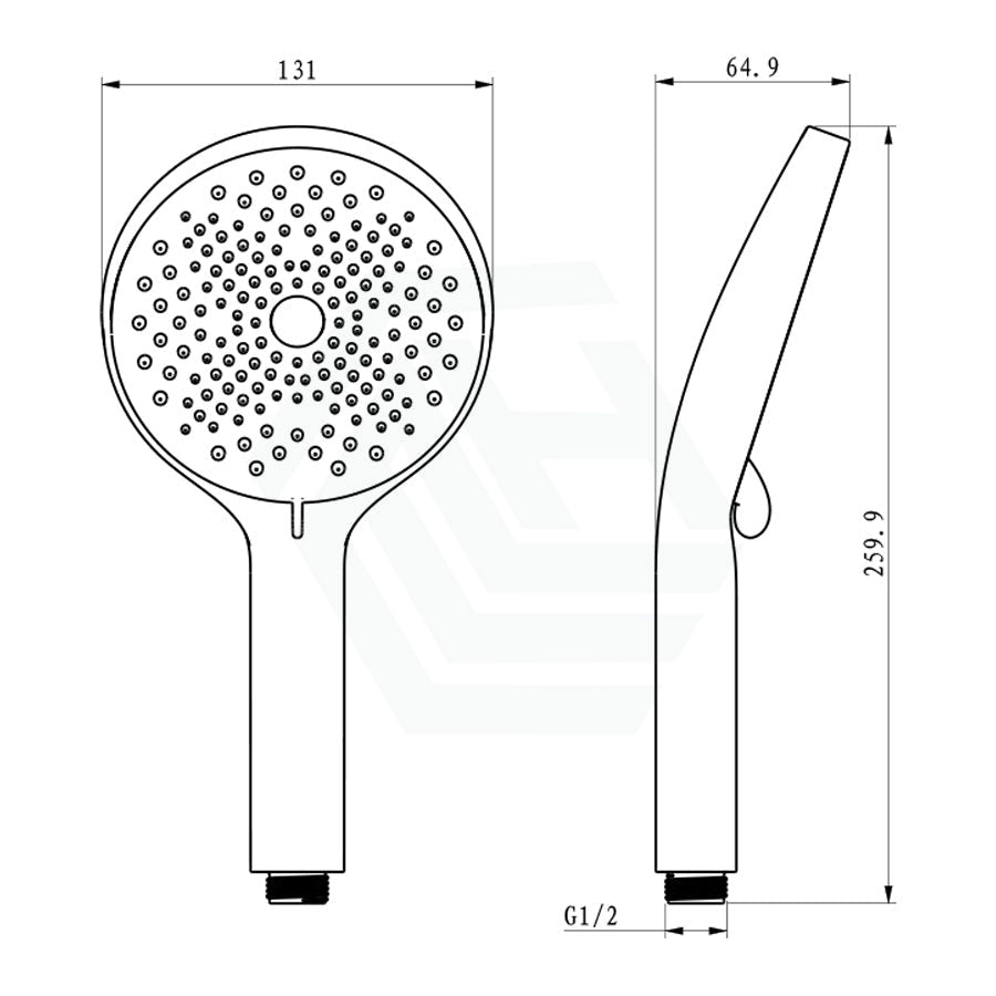 Round Abs 3 Function Handheld Shower Only Matt Black Showers