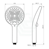 Round Abs 3 Function Handheld Shower Only Matt Black Showers