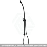 Twin Shower Rail With Diverter Top Water Inlet Round Matt Black