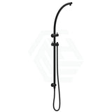 Round Black Top Water Inlet Twin Shower Rail With Diverter Rails