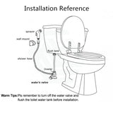 Round Chrome Brass Toilet Bidet Spray Kit With 1.2M Pvc Water Hose