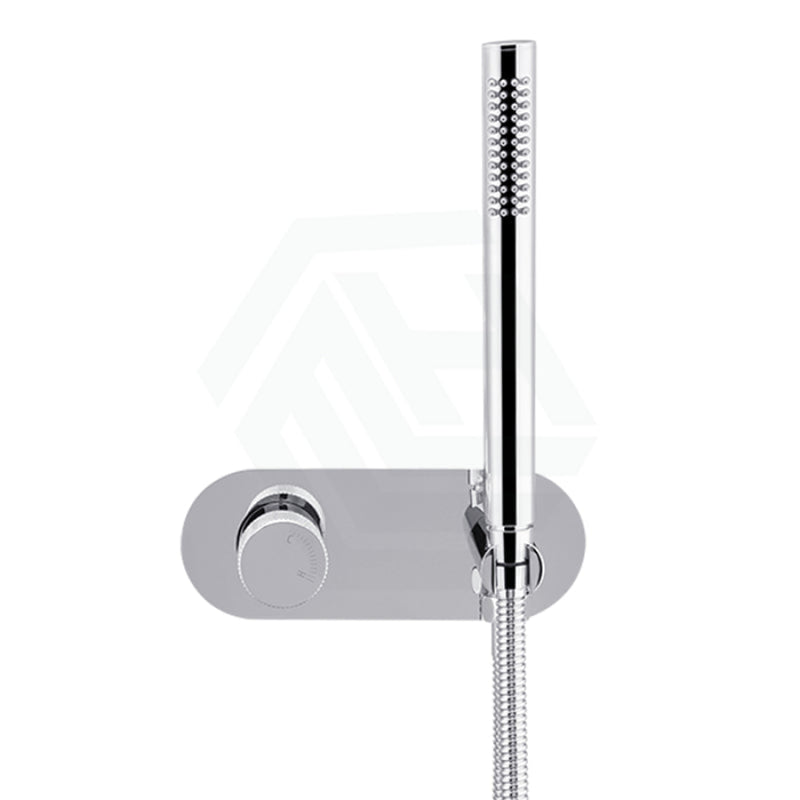 Round Chrome Handheld Shower Set With Mixer Rail