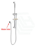 Round Chrome Shower Rail Sliding Holder With Soap Dish Water Hose & Wall Connector Only