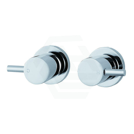 Round Chrome Shower Wall Taps Quarter Turn Top Assemblies