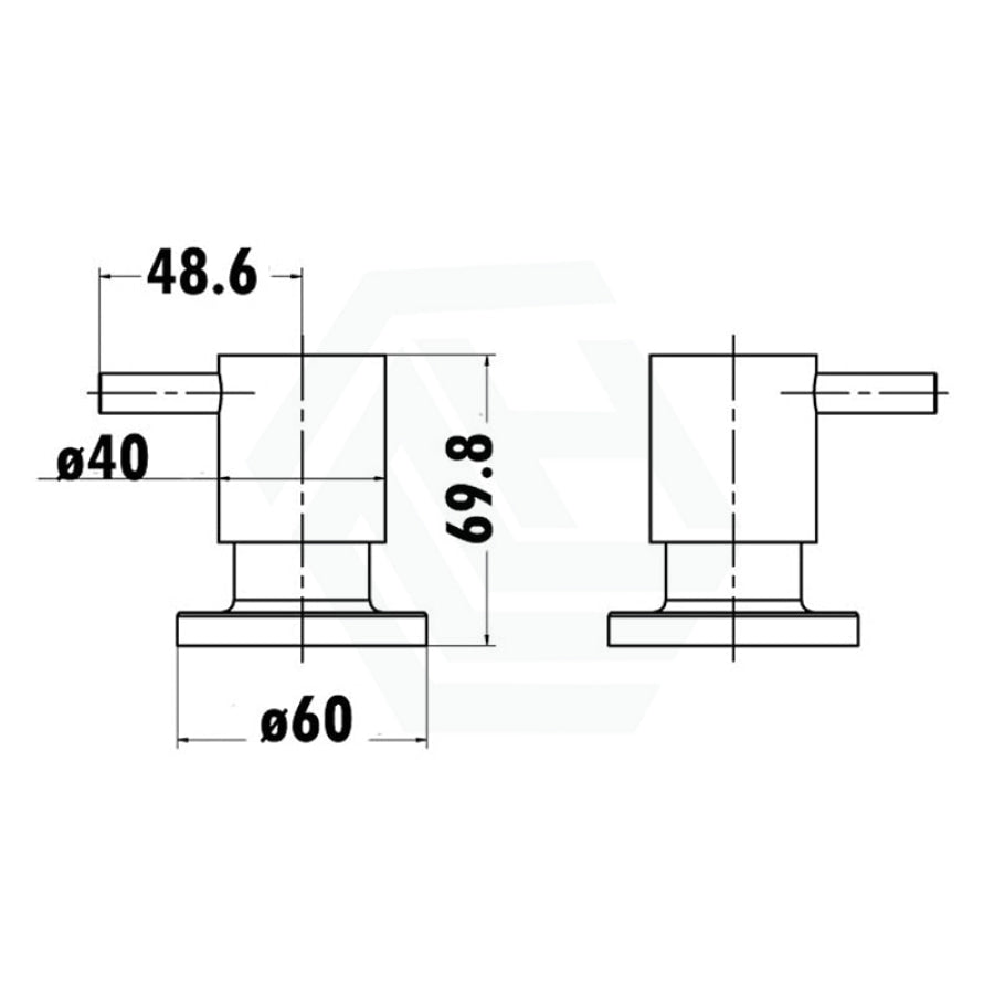 Round Chrome Shower Wall Taps Quarter Turn Top Assemblies