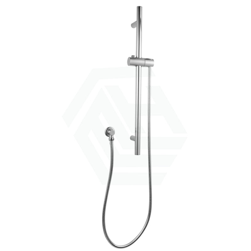 Round Chrome Sliding Shower Rail With 3 Mode Handheld Set