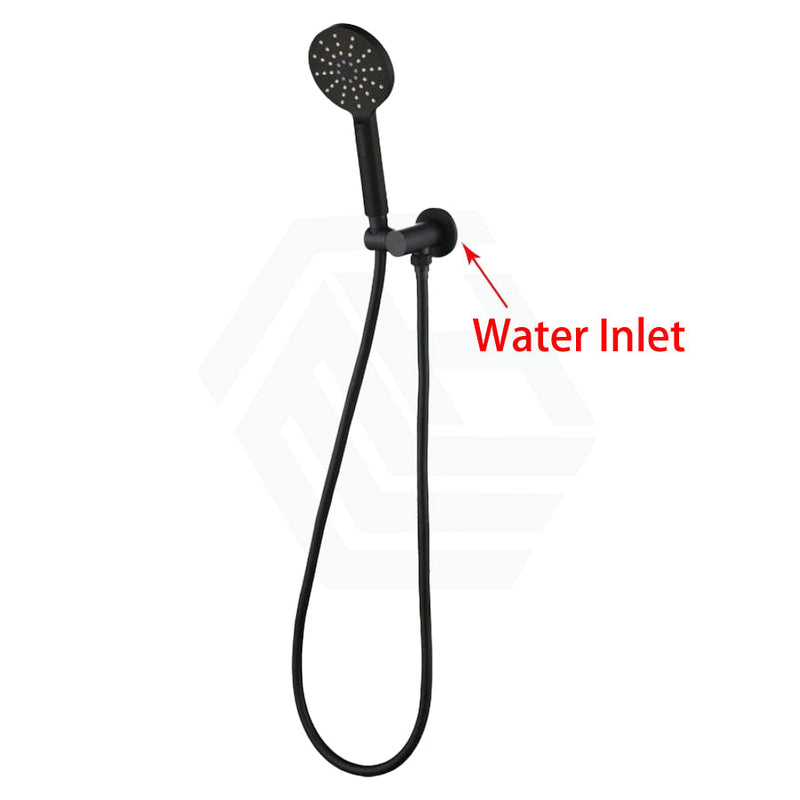 Round Matt Black 3 Functions Handheld Shower With Wall Bracket Set Rail