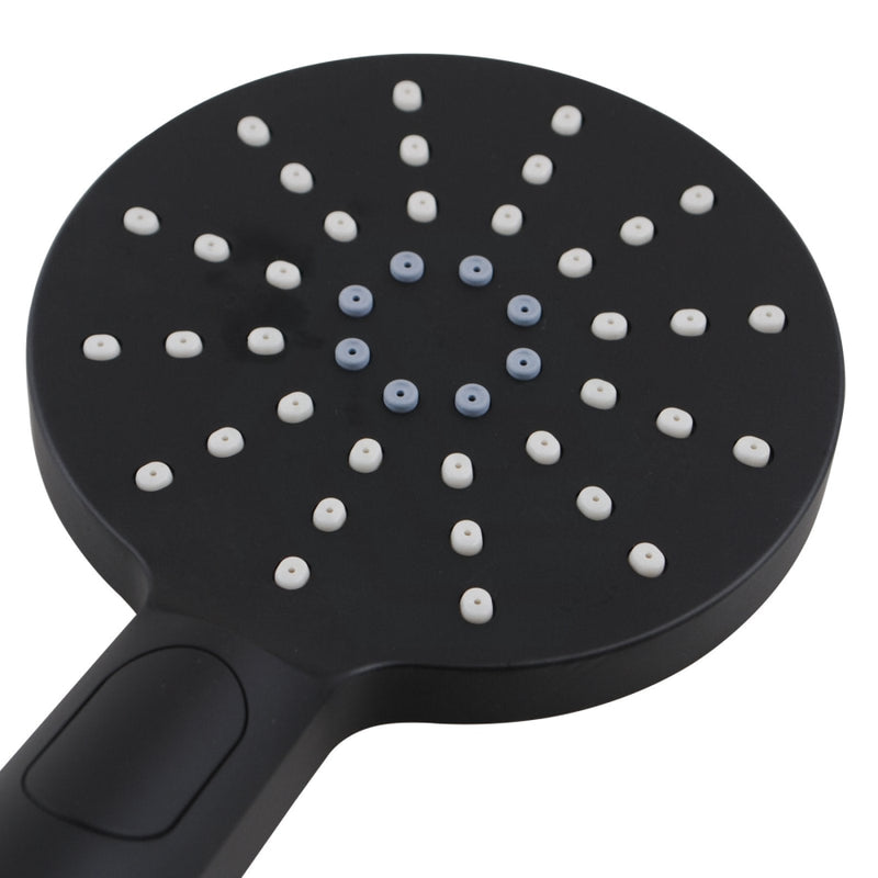 Round Matt Black 3 Functions Handheld Shower With Wall Bracket Set Bathroom Products