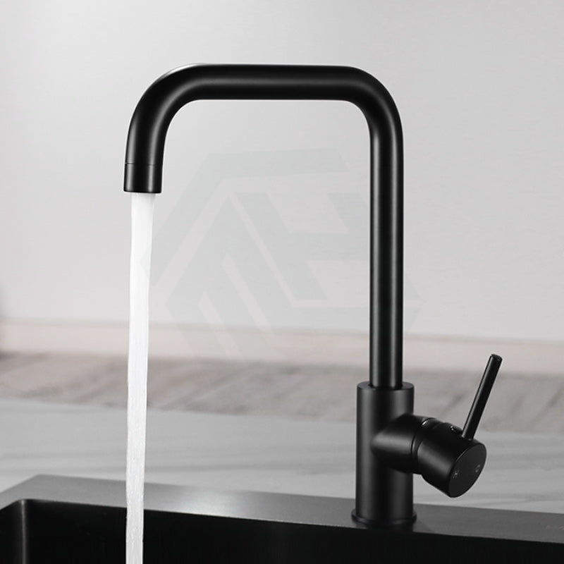 Round Matt Black 360° Swivel Kitchen Sink Mixer Tap Gooseneck Spout Products