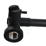 Round Matt Black Twin Shower Rail Top Water Inlet